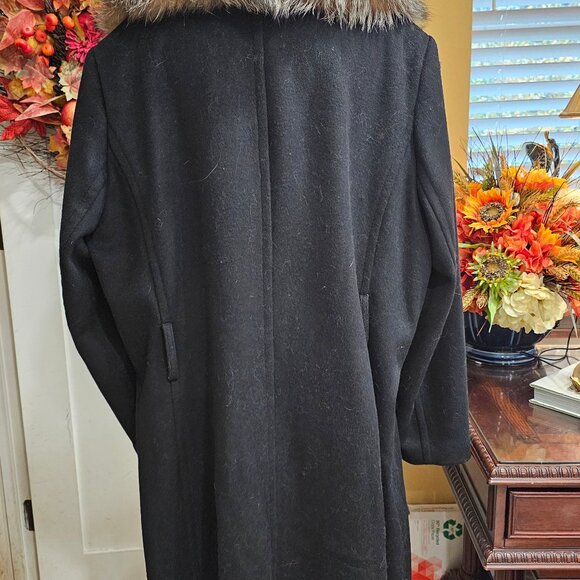 1 Madison Womens Coat XXL Black Fox Fur Retro Glam Old Money Quiet Luxury - Picture 14 of 15